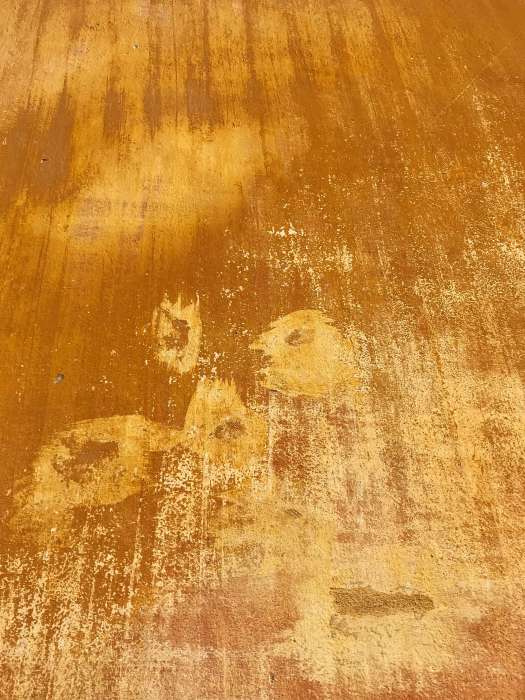 Nahaufnahme einer Gebäudemauer in Farben, Fotografie Thomas Pfister