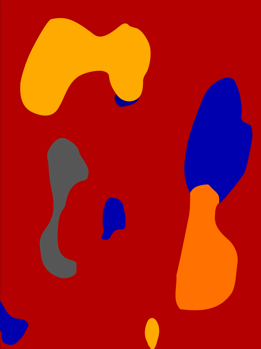 Farbige Abstraktion der digitalisierten Makroaufnahme einer Rinden-Form einer Platane