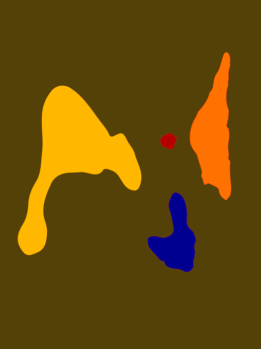 Farbige Abstraktion der digitalisierten Makroaufnahme einer Rinden-Form einer Platane