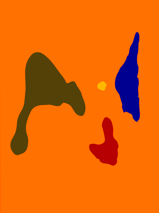 Farbige Abstraktion der digitalisierten Makroaufnahme einer Rinden-Form einer Platane