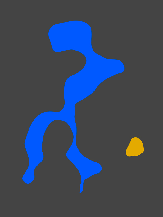 Farbige Abstraktion der digitalisierten Makroaufnahme einer Rinden-Form einer Platane