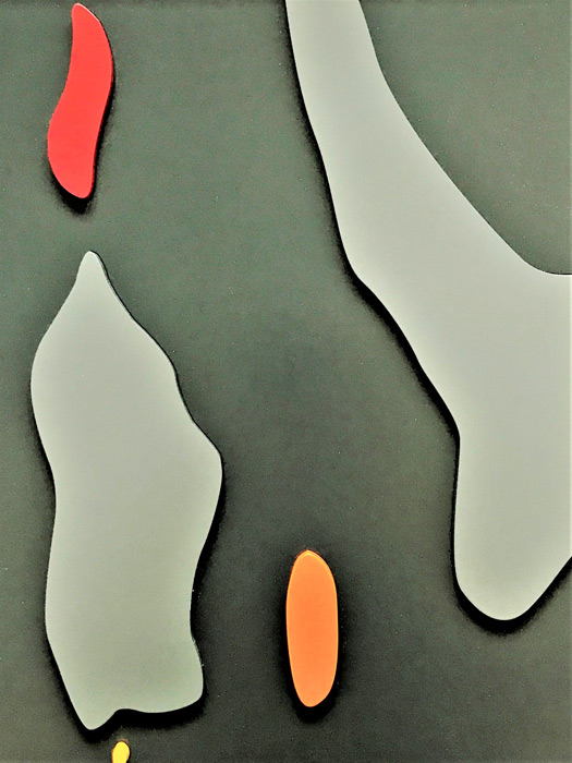 Abstraktion dieser Makroaufnahme in Holz, gespritzt mit Acrylfarben Thomas Pfister